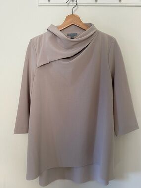 COS Asymmetrical Cowl Neck Tunic in Dusty Pink, size medium